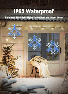 Christmas Snowflake Lights Outdoor Indoor, Multi-Size (20"/36") Multi-Color Folding LED Hanging Lights