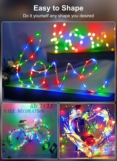 66Ft 200 LED Outdoor String Lights - Battery Operated, Waterproof, Multicolor