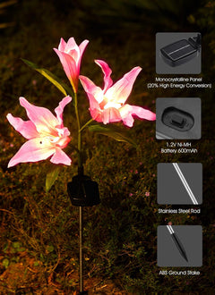 Solar Flower Lights - 4 Pack, LED, Waterproof, Multicolor