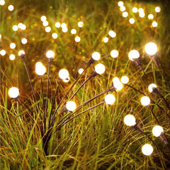4 Pack 48 LED Firefly Solar Powered Stake Lights for Garden Yard Pathway,Warm White
