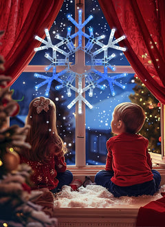 Christmas Snowflake Lights Outdoor Indoor, Multi-Size (20"/36") Multi-Color Folding LED Hanging Lights