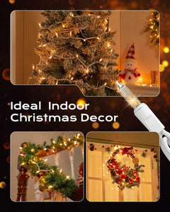 20Ft 100 LED Plug in Clear Mini Incandescent Bulbs String Light for Christmas Trees, White Wire