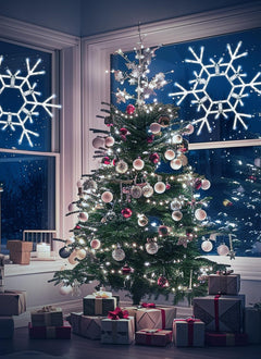 Christmas Snowflake Lights Outdoor Indoor, Multi-Size (20"/36") Multi-Color Folding LED Hanging Lights