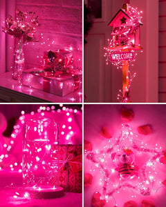 Battery Operated Fairy Lights - 10Ft, 120 LEDs, Pink