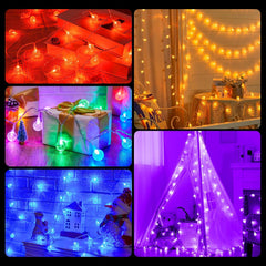 USB Globe String Lights - 17FT 50 LED Color Changing Fairy Lights with Remote and Timer