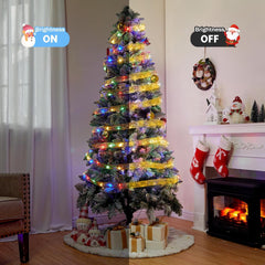 2 Pack Christmas Tree String Lights - 33ft 100 LED Gold Ribbon