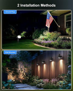 4Pack Solar Powered Spot Pathway Lights Outdoor Waterproof with 3 Light Modes for Backyard Garden (Cool White)