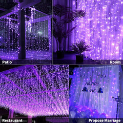 300 LED Curtain Lights - 9.8 FT Hanging Fairy Lights with Remote
