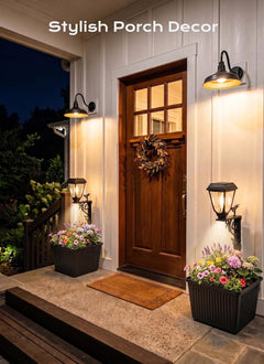 2Pack 2 in 1 Solar Powered Post Warm Bulb ( (2700-3200K) Lamp Lights with Planter for Garden Patio Yard