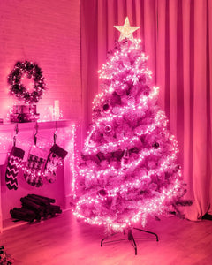 Pink 5ft 60 LED Battery Operated Silver Wire Firecracker Lights for Valentine Wedding DIY Decor