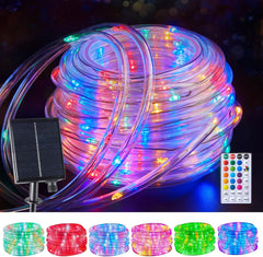 Solar Rope Lights - 39 FT, 100 LED, Waterproof, Multicolor