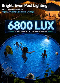 Solar Powered Color Changing LED Pool Lights for Inground & Above Ground Pools, Timer & Remote