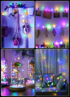 66Ft 200 LED Outdoor String Lights - Battery Operated, Waterproof, Multicolor