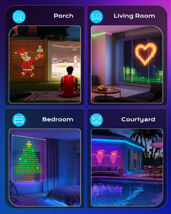 6.6x6.6ft Plug in 400 RGB LED Color Changing Smart Curtain Fairy Lights with Remote for Bedroom Window