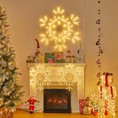 Christmas Snowflake Lights Outdoor Indoor, Multi-Size (20"/36") Multi-Color Folding LED Hanging Lights