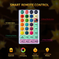 17ft 50 LED Battery Operated 16 Color Changing Star Fairy Lights with Remote, 7 Modes