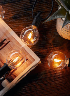 30FT Plug In G40 LED String Lights with 25 Edison Bulbs for Patio Garden Cafe Wedding