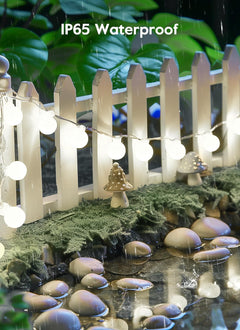 19.6Ft 60 LED Globe Solar String Lights with 8 Modes for Camping Yard Patio, Cool White