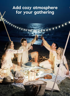 19.6Ft 60 LED Globe Solar String Lights with 8 Modes for Camping Yard Patio, Cool White