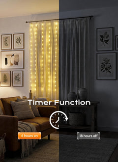 70 Inch 180 LED Battery Operated Shower Curtain Lights, 8 Modes, Warm White (No Curtain)