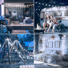 33ft 100 LED Plug in Crystal Globe Fairy Lights with Remote for Bedroom Tent, 8 Modes, White