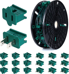 Commercial 250FT/500FT C9/E17 Christmas Light Sockets Set Spool, C9 String Light Stringer 12" Spacing Green Wire
