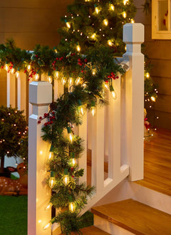 100 Feet C9 String Lights with 50 Shatterproof C9 Bulbs, Waterproof Connectable Christmas Tree Lights for Outside Patio Xmas Decorations (Warm White)