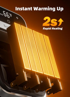 800W Plug in Heater with Remote - Outlet Space Heater with Touch LED Display