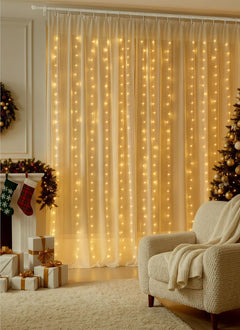 300 LED 9.8 FT Curtain Fairy Lights with Remote & USB Adapter, 8 Modes