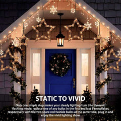 Christmas Star Window Lights - 13ft, 150 Mini Bulbs, 9 Drops