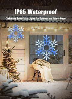 Christmas Snowflake Lights Outdoor Indoor, Multi-Size (20"/36") Multi-Color Folding LED Hanging Lights