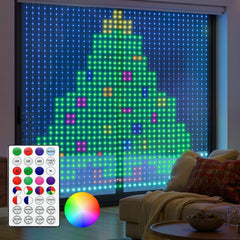 6.6x6.6ft Plug in 400 RGB LED Color Changing Smart Curtain Fairy Lights with Remote for Bedroom Window