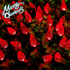 C6 LED Christmas String Lights - 2PC, 60 LEDs, 20FT, Red