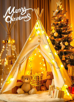 10 Feet 50 LED Plug in Clear Mini Incandescent Bulbs String Light for Christmas Trees, Green Wire