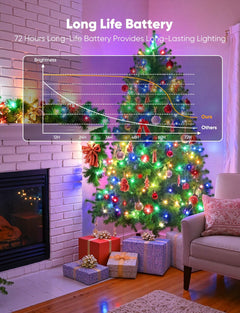 14 Pack 7FT 20 LED Battery Operated Silver Wire Firefly Starry Moon Lights for DIY Crafts, Multicolor