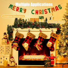 Christmas Light Clips - 30 Hooks & 35 Adhesive Strips for Indoor/Outdoor Decor