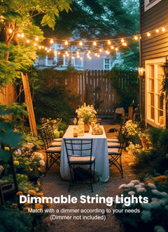 30FT Plug In G40 LED String Lights with 25 Edison Bulbs for Patio Garden Cafe Wedding