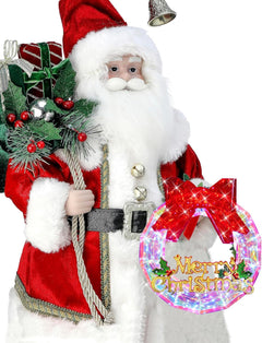 12in LED Pre-Lit Christmas Wreath - Iridescent, USB Powered, 8 Modes, Cold White