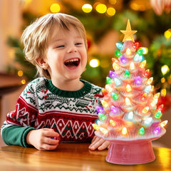 13 Inch Ceramic Valentine's Day Tree - Pre-lit with LED Lights