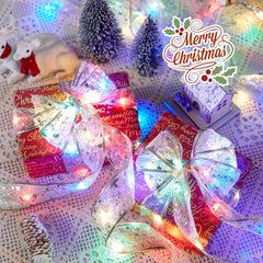 2 Pack 33ft 100 LED Battery Operated Christmas Tree Ribbon Lights, Multicolor