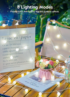 Solar Globe String Lights - 19.6Ft, 60 LEDs, Waterproof