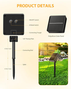 92Ft Solar String Lights - 240 LED Waterproof Outdoor Lights