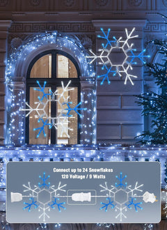 Christmas Snowflake Lights Outdoor Indoor, Multi-Size (20"/36") Multi-Color Folding LED Hanging Lights