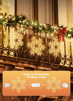 Christmas Snowflake Lights Outdoor Indoor, Multi-Size (20"/36") Multi-Color Folding LED Hanging Lights