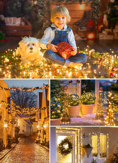 66FT 200 LED Christmas Tree Lights, Twinkle Fairy Lights String with 8 Flashing Modes String Lights for Indoor Bedroom Outdoor Christmas Trees Garland Wreath Holiday Decorations