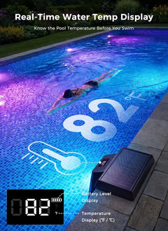 Solar Powered Color Changing LED Pool Lights for Inground & Above Ground Pools, Timer & Remote