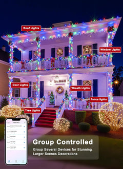 82FT 250LED Smart RGB String Lights, App Controlled, Dimmable, Waterproof