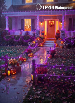 39Ft 100 LED Plug in Mini Bulbs String Light for Halloween Haunted House Party, Purple