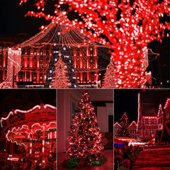 C6 LED Christmas String Lights - 2PC, 60 LEDs, 20FT, Red