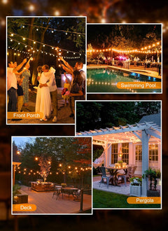 50FT Plug In G40 50 LED Bulbs String Lights for Patio Garden Cafe Wedding Deck